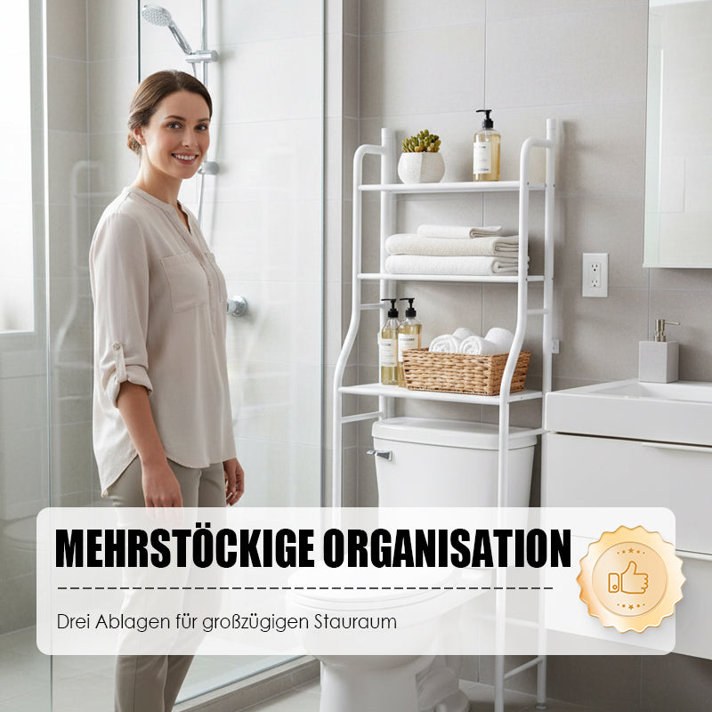 3-stöckiges Aufbewahrungsregal über der Toilette