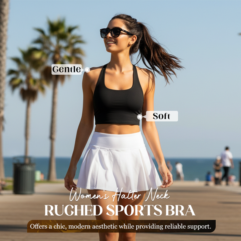 Damen-Sport-Tanktop mit herausnehmbaren Brustpolstern, lässiger Tragekomfort und strapazierfähiges Neckholder-Sporttop für Yoga, Fitnessstudio und Training, Damen-Sportbekleidung für alle Jahreszeiten