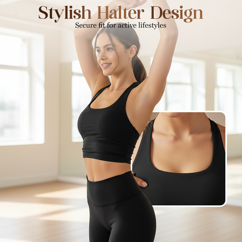Damen-Sport-Tanktop mit herausnehmbaren Brustpolstern, lässiger Tragekomfort und strapazierfähiges Neckholder-Sporttop für Yoga, Fitnessstudio und Training, Damen-Sportbekleidung für alle Jahreszeiten