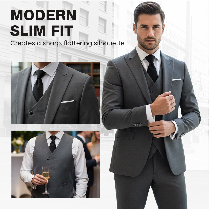 🔥LETZTER TAG DES SALE 50 % RABATT!!👕Herren Slim-Fit 3-teiliges Anzugset
