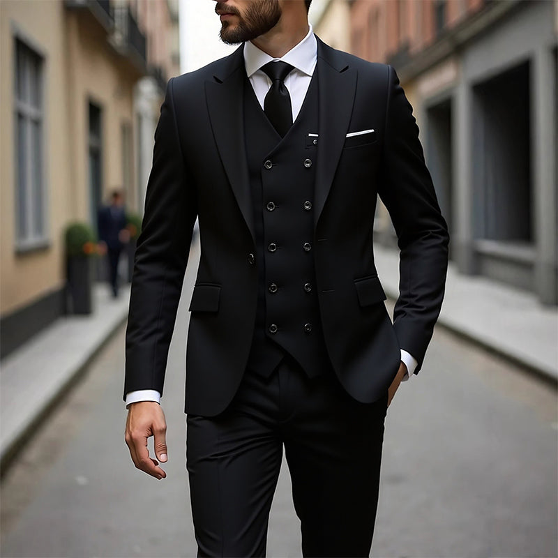 🔥LETZTER TAG DES SALE 50 % RABATT!!👕Herren Slim-Fit 3-teiliges Anzugset