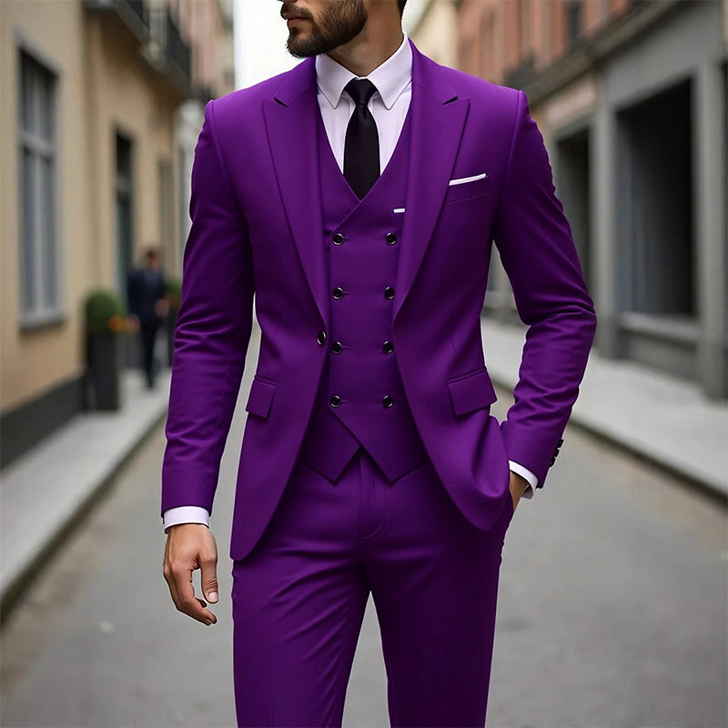 🔥LETZTER TAG DES SALE 50 % RABATT!!👕Herren Slim-Fit 3-teiliges Anzugset