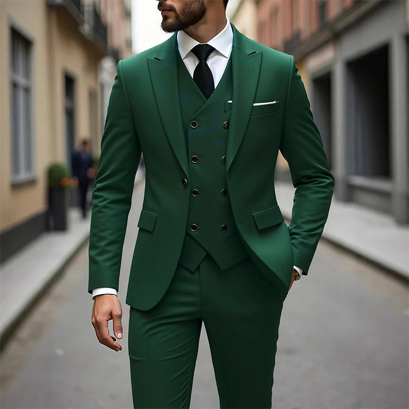 🔥LETZTER TAG DES SALE 50 % RABATT!!👕Herren Slim-Fit 3-teiliges Anzugset