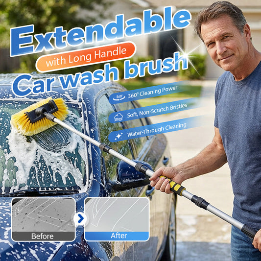 🚗 Ausziehbare Autowaschbürste – 60" langer Stiel, 360° Reinigung! ✨ Höher reichen, smarter schrubben – schonend zum Lack, hart gegen Schmutz! 🧼💦