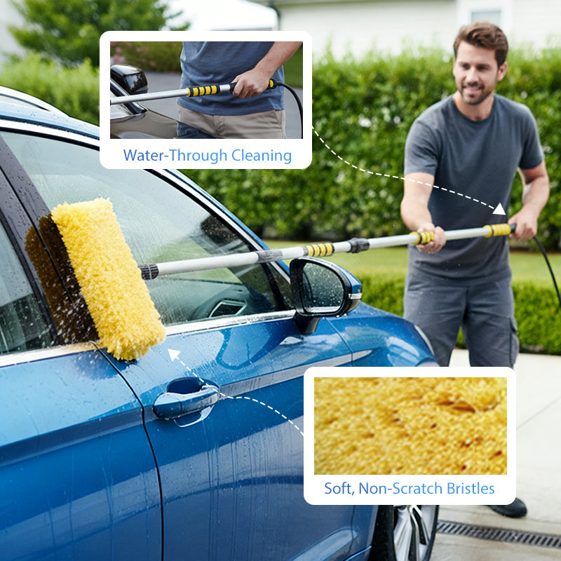 🚗 Ausziehbare Autowaschbürste – 60" langer Stiel, 360° Reinigung! ✨ Höher reichen, smarter schrubben – schonend zum Lack, hart gegen Schmutz! 🧼💦