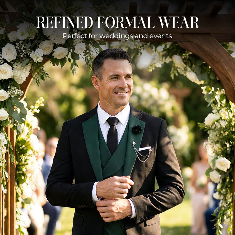 🤵 60% RABATT! ✨ 3-teiliger Herren-Hochzeitsanzug – Kontrast-Design, Slim-Fit & Elegant – Für Hochzeit, Business & Events, S-4XL