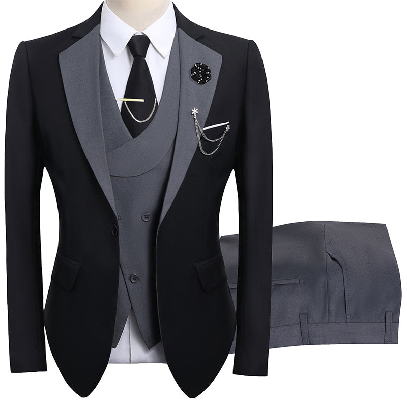 🤵 60% RABATT! ✨ 3-teiliger Herren-Hochzeitsanzug – Kontrast-Design, Slim-Fit & Elegant – Für Hochzeit, Business & Events, S-4XL