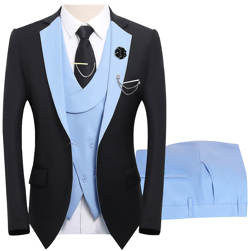 🤵 60% RABATT! ✨ 3-teiliger Herren-Hochzeitsanzug – Kontrast-Design, Slim-Fit & Elegant – Für Hochzeit, Business & Events, S-4XL