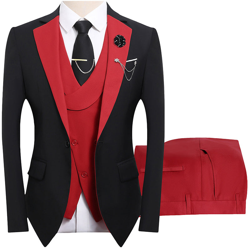 🤵 60% RABATT! ✨ 3-teiliger Herren-Hochzeitsanzug – Kontrast-Design, Slim-Fit & Elegant – Für Hochzeit, Business & Events, S-4XL