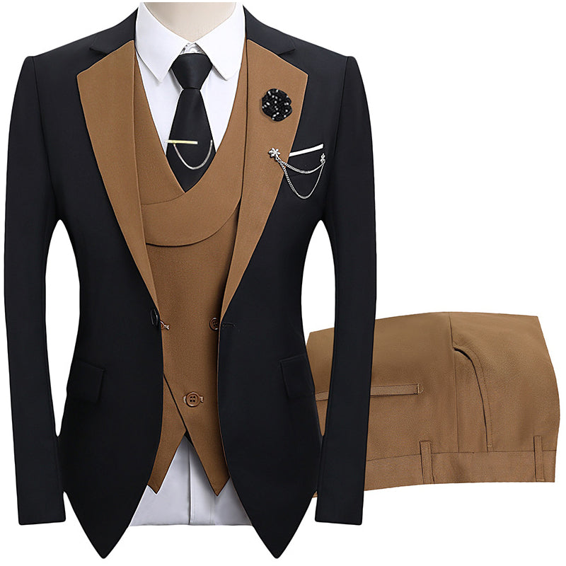 🤵 60% RABATT! ✨ 3-teiliger Herren-Hochzeitsanzug – Kontrast-Design, Slim-Fit & Elegant – Für Hochzeit, Business & Events, S-4XL