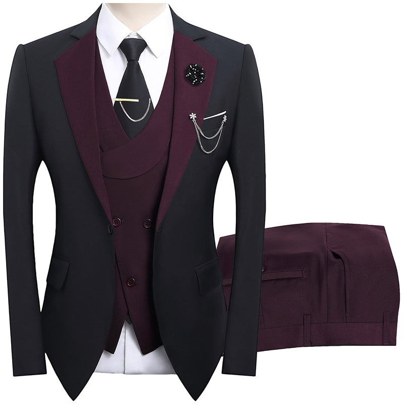 🤵 60% RABATT! ✨ 3-teiliger Herren-Hochzeitsanzug – Kontrast-Design, Slim-Fit & Elegant – Für Hochzeit, Business & Events, S-4XL