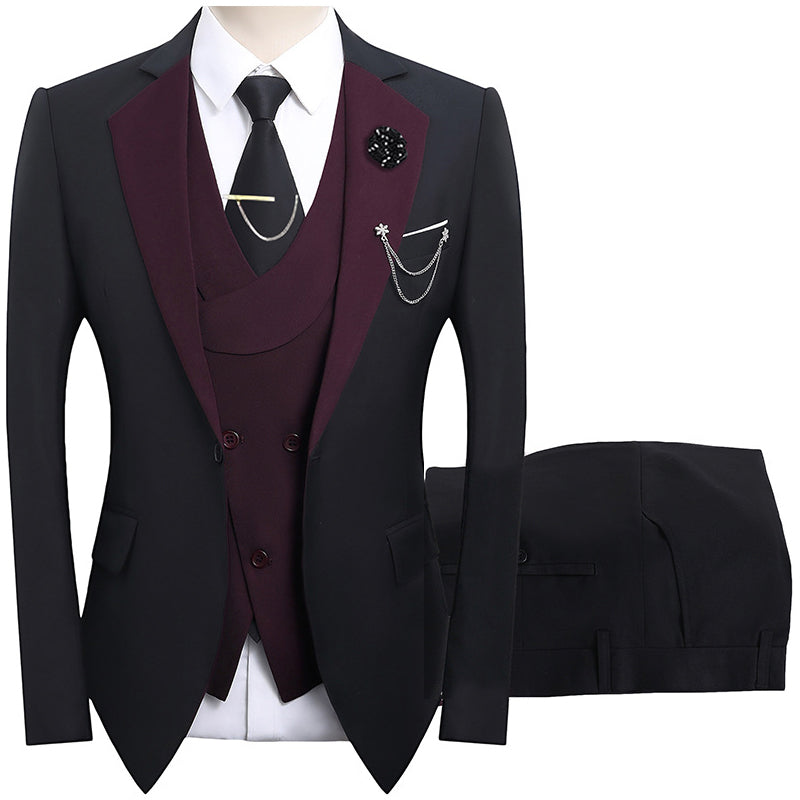 🤵 60% RABATT! ✨ 3-teiliger Herren-Hochzeitsanzug – Kontrast-Design, Slim-Fit & Elegant – Für Hochzeit, Business & Events, S-4XL