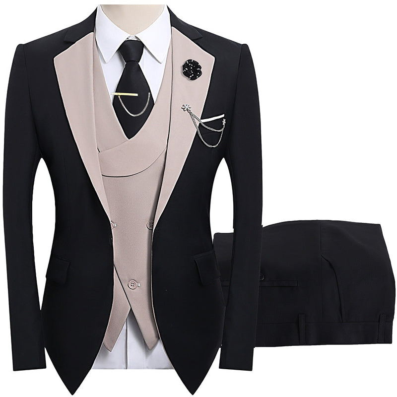 🤵 60% RABATT! ✨ 3-teiliger Herren-Hochzeitsanzug – Kontrast-Design, Slim-Fit & Elegant – Für Hochzeit, Business & Events, S-4XL