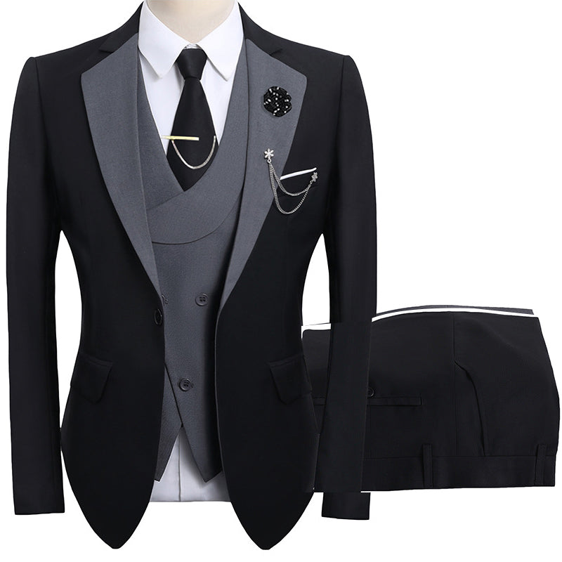 🤵 60% RABATT! ✨ 3-teiliger Herren-Hochzeitsanzug – Kontrast-Design, Slim-Fit & Elegant – Für Hochzeit, Business & Events, S-4XL