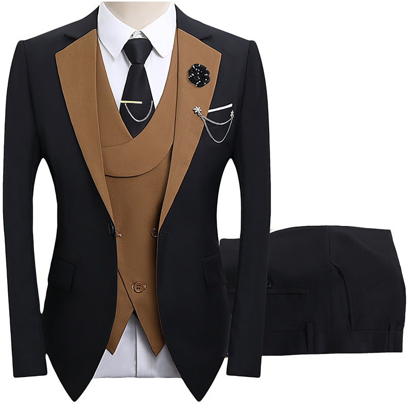 🤵 60% RABATT! ✨ 3-teiliger Herren-Hochzeitsanzug – Kontrast-Design, Slim-Fit & Elegant – Für Hochzeit, Business & Events, S-4XL