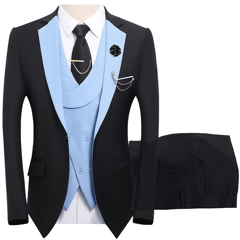🤵 60% RABATT! ✨ 3-teiliger Herren-Hochzeitsanzug – Kontrast-Design, Slim-Fit & Elegant – Für Hochzeit, Business & Events, S-4XL