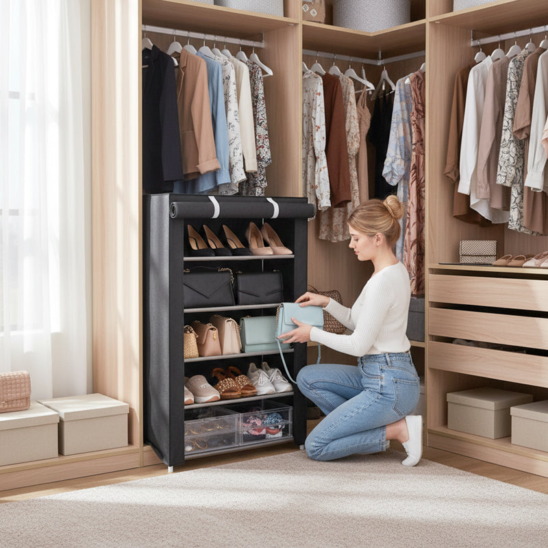 Mehrschichtiger staubdichter Schuhschrank mit Abdeckung