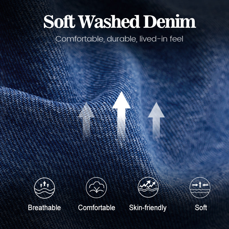 🔥Solange der Vorrat reicht 50 % Rabatt!🎉Hoch taillierte Jeans mit weitem Bein und Knopfdetail