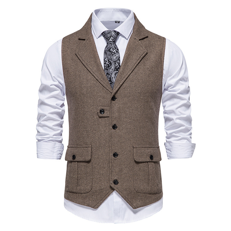 🎯🎯 Das neue Modell 2026 ist da!！🎽Herren-Weste aus klassischem Tweed mit Fischgrätenmuster