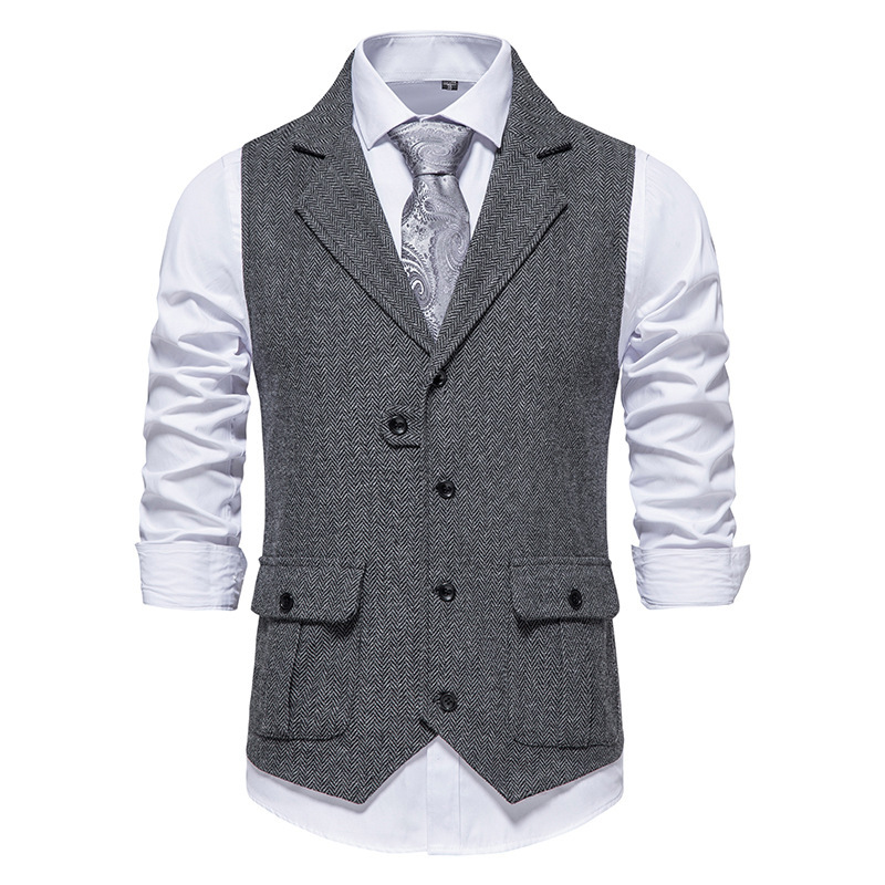 🎯🎯 Das neue Modell 2026 ist da!！🎽Herren-Weste aus klassischem Tweed mit Fischgrätenmuster