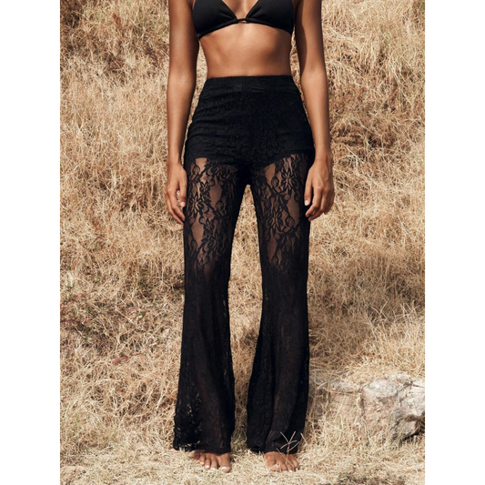 Elegante Hose mit hoher Taille und Schnürdetails