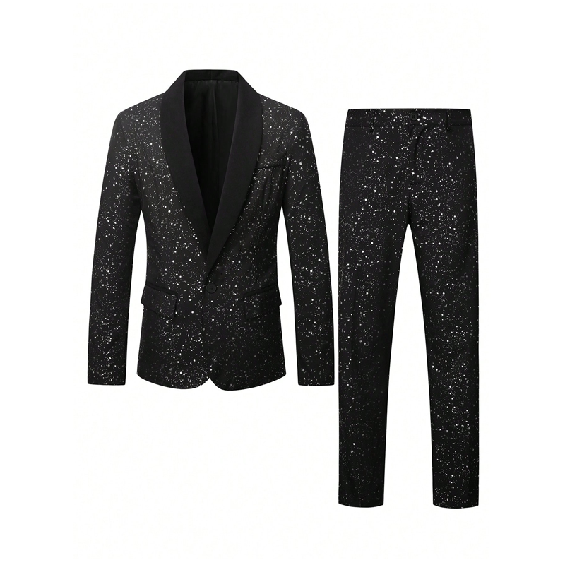 🔈🔈NEU EINGETROFFEN 2026 – 60 % RABATT!!! 🧥👖 Schwarzer Herren-Smoking mit Glitzer