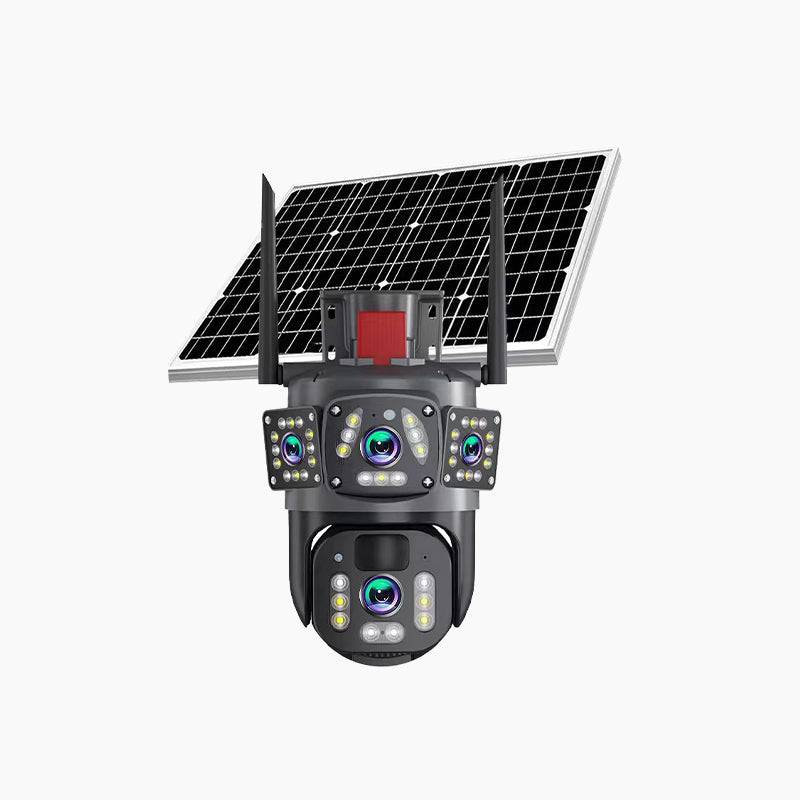 10-fach-Zoom, 3 Objektive, 6K, 9 MP, kabellose WLAN-Außenüberwachungskamera – 360° PTZ, IP66 wasserdicht, Farb-Nachtsicht, 2-Wege-Kommunikation und Bewegungserkennung