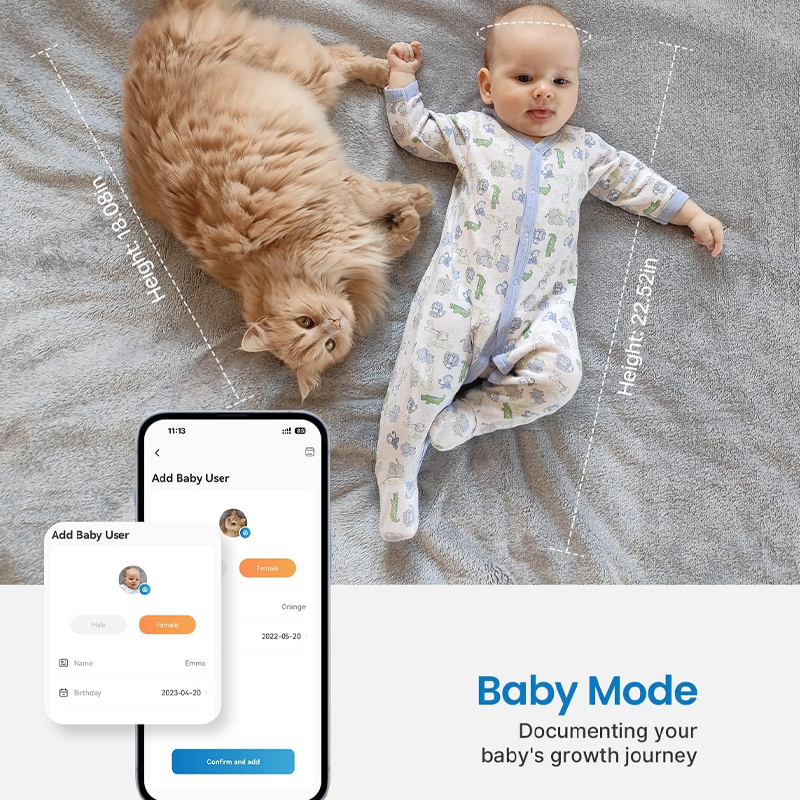 Maßband Körper Smart Körpermassband, Bluetooth Massband Körper zum Messen der Körperumfänge von Bizeps, Brust, Hüfte, Waden, Oberschenkel und Hals, Maßband Nähen in CM Oder Zoll