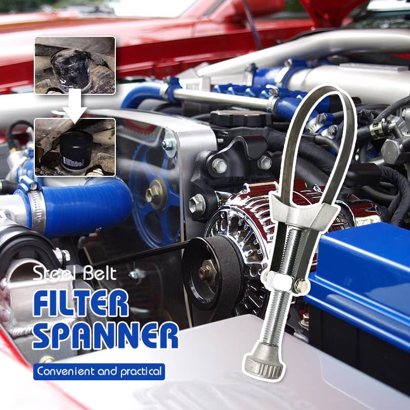 🔧 Verstellbarer Stahlband-Filterschlüssel – Für Ölfilter, Armaturen & Mehr – Robuster Stahl, Bis 120mm, Ideal für Kfz & DIY