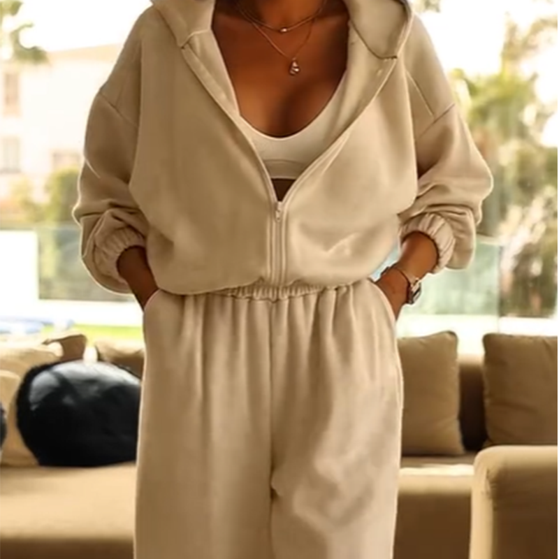 💎 60% RABATT! 💎 Bequemer Casual Jumpsuit mit Kapuze – Aus Reiner Baumwolle, Weite Beine & Praktische Taschen für Zuhause und Freizeit 🌿👖