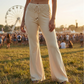 Damen High-Waist Flared-Hose mit Spitzenbund – feminin, bequem & vielseitig✨🌸