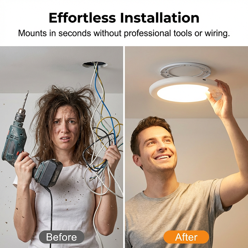 Wiederaufladbare LED-Deckenleuchte mit Bewegungssensor💡⚡Licht per Sprachbefehl – Schluss mit dem lästigen Drücken von Schaltern🔌