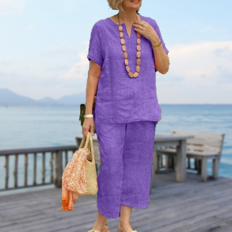 Sommer-Set aus Kurzarmhemd und Hose mit elastischem Bund