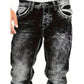 Kreative Stretch-Jeans für Herren, minimalistischer Stil, ideal für den Sommer, Emo-Stil