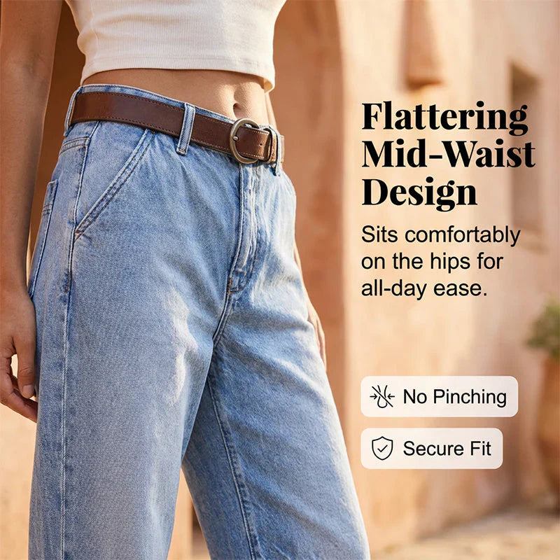 Damen-Jeans mit hoher Taille und verkürztem Schnitt