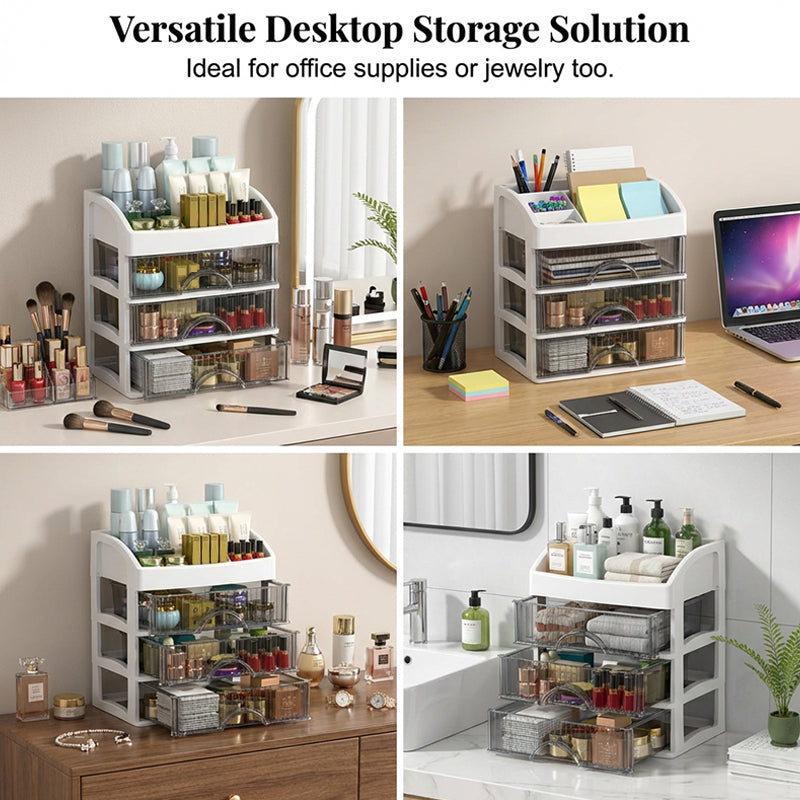 📂✨ Stapelbarer Schreibtisch-Organizer mit durchsichtigen Schubladen – Ordnung garantiert! 🧘‍♀️💼