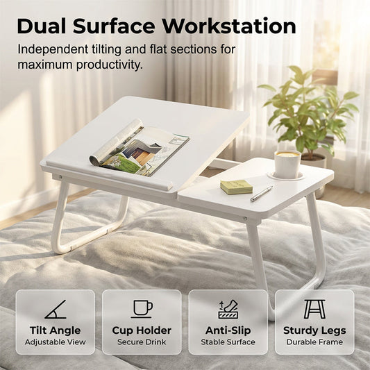 💻🛏️ Verstellbarer Betttisch – Klappbar, Ideal für Laptop, Lernen & Arbeiten im Schlafzimmer