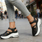 Damen-Plateau-Keilsandalen mit Hohlsaum