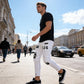👖🔥 Herren Jeans in Schwarz – Slim Fit mit Destroyed-Effekt, Moderner Streetstyle