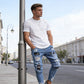 👖🔥 Herren Jeans in Schwarz – Slim Fit mit Destroyed-Effekt, Moderner Streetstyle