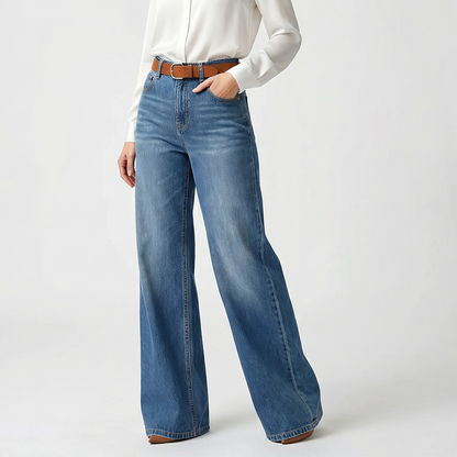 ⏰50% Rabatt！！👖Hochtaillierte Damenjeans✨Weites Bein Stil