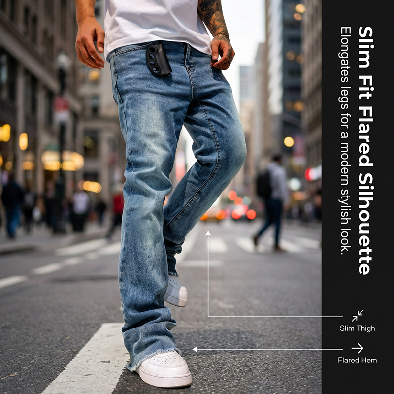 Flare-Jeans im Streetwear-Stil für Herren