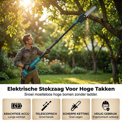 🌞 Frühjahrsangebote: 50% Rabatt! 🔥 2-in-1 Akku-Stangenkreissäge & Handsäge | Sicheres Beschneiden ohne Leiter | 21V Akku