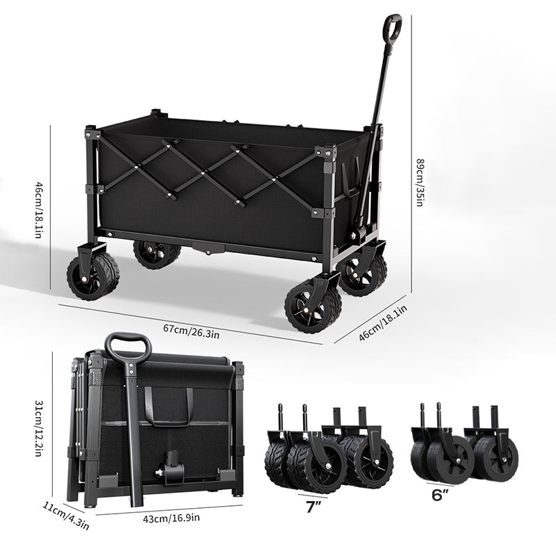 ⌛ Nur noch 3 Tage – 50 % auf alles! ⏰Faltbarer Bollerwagen – Großes Volumen, Outdoor Camping Handwagen, Leicht & Tragbar