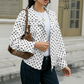 Damen-Polka-Dot-Cropped-Jacke mit Stehkragen📦Kostenloser Versand🔥