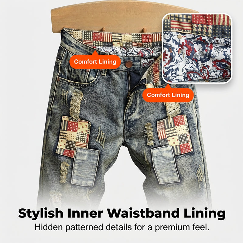Destroyed-Jeansshorts für Herren mit Patches – lässig, auffällig & bequem