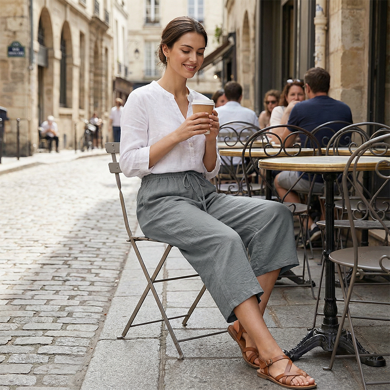 👖🔥Caprihose für Damen mit Kordelzug und lässigem Schnitt