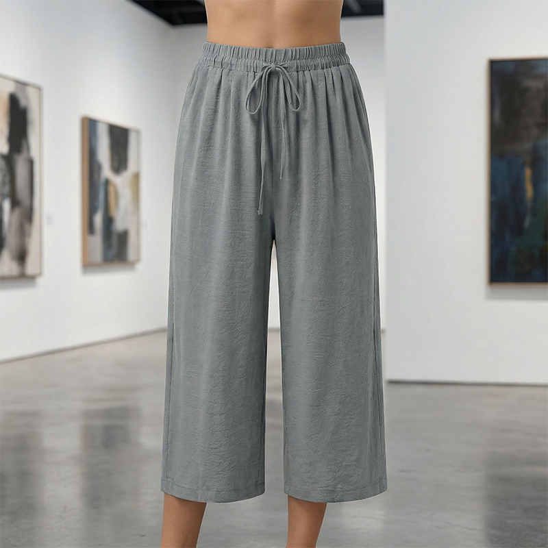 👖🔥Caprihose für Damen mit Kordelzug und lässigem Schnitt