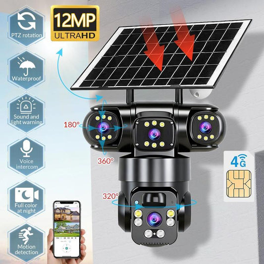 🥳HEISSER SALE 2026🥳💞50.000+ VERKAUFT!👵❤️ Solarbetriebene Mehrwinkel-Überwachungskamra