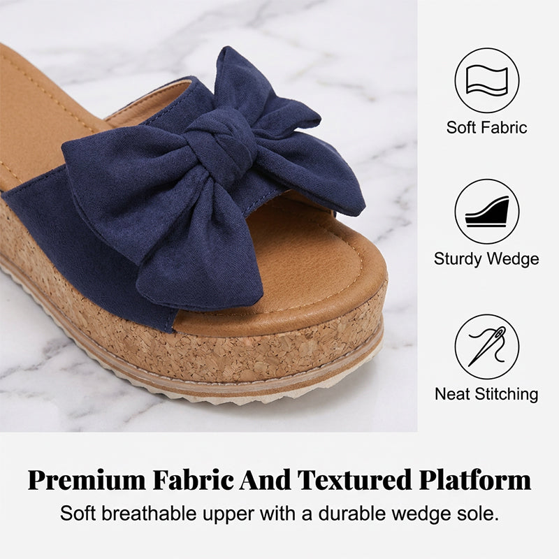 🐆👡 Damen-Plateausandalen mit Leopardenmuster und Schleife